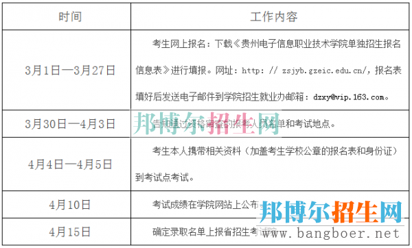 貴州電子信息職業(yè)技術(shù)學(xué)院時(shí)間安排