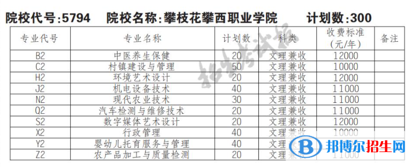 2023年攀枝花攀西職業(yè)學(xué)院?jiǎn)握袑I(yè)有哪些？