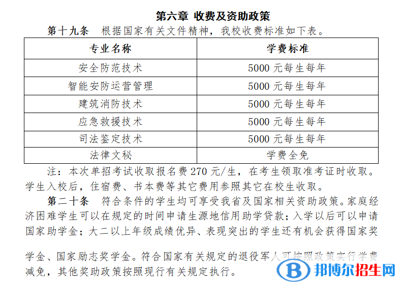 武漢警官職業(yè)學(xué)院單招2023年學(xué)費一覽表