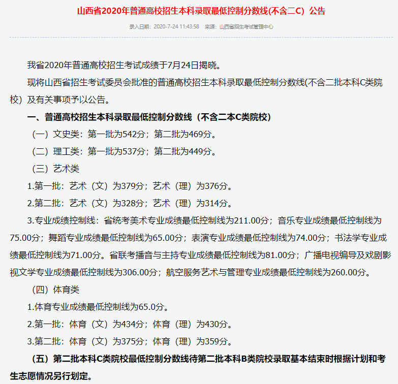 2023山西高考本科分?jǐn)?shù)線多少分（含2021-2022歷年）