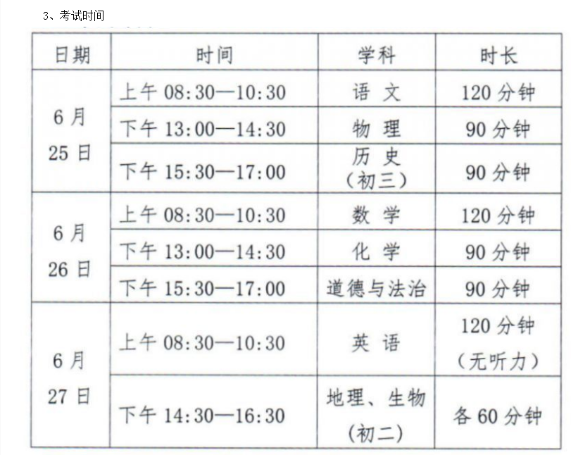 2024年雞西中考考試科目時(shí)間安排有哪些