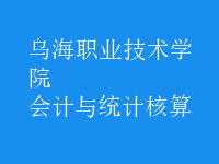 會計與統(tǒng)計核算