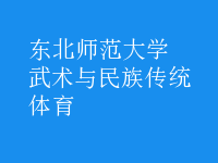 武術(shù)與民族傳統(tǒng)體育